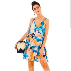 Farm Rio High Neck Toucan Sleeveless Dress